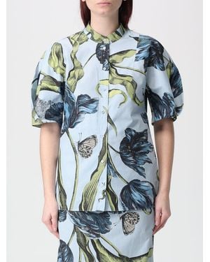Erdem Cotton Shirt With Floral Print - Blue