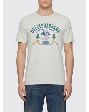 Dolce & Gabbana Dolce &Amp Gabbana Cotton T-Shirt With Logo - Grey