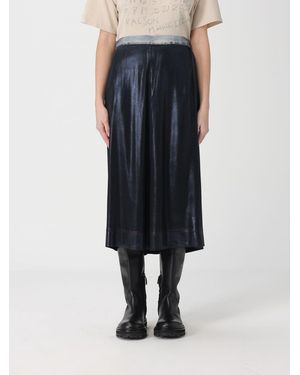 Maison Margiela Silk Blend Midi Skirt - Blue