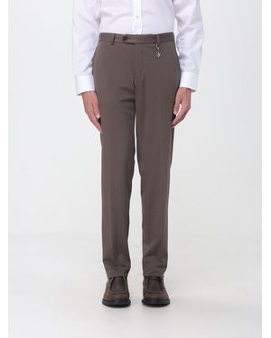 Manuel Ritz Slim Fit Gabardine Chino Trousers With Off-Center Fastening - Grey