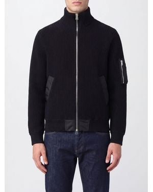 Sacai Turtleneck Wool Cardigan With Zip Closure And Slit Pockets - Blue