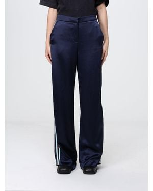 Off-White c/o Virgil Abloh Satin Straight Trousers - Blue