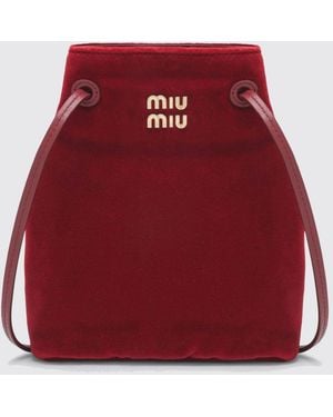 Miu Miu Velvet Bucket Bag - Red