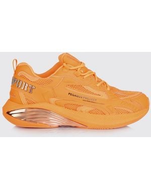 Philipp Plein Pegasus Project Mesh And Rubber Trainers - Orange