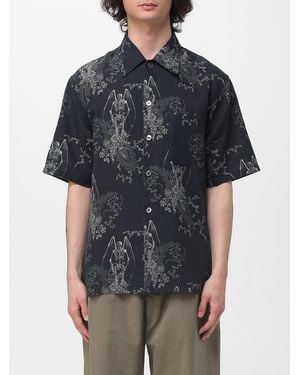 Our Legacy Cotton And Linen Casual Shirt With Print - Black