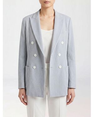 Circolo 1901 Double-Breasted Wool-Blend Blazer With Patch Pockets - Gray