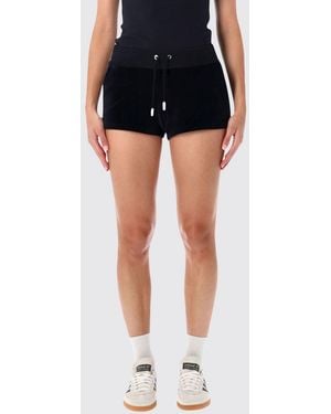 Sporty & Rich Sporty &Amp Rich Cotton Shorts With Drawstring Waist And Rhinestone Logo - Black