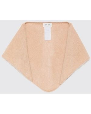Soft Goat Asymmetrical Cashmere Scarf With A V-Shaped Hem - White