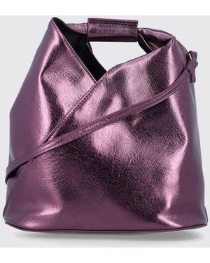 MM6 by Maison Margiela Japanese Mini Handbag With Stitch Logo - Purple
