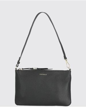 Coccinelle C-Easy Hammered Leather Pouch - Black