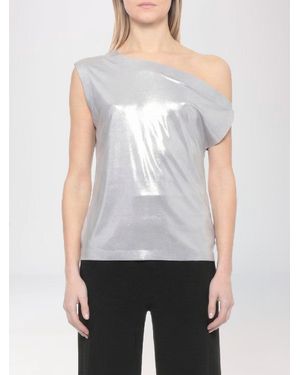 Norma Kamali Asymmetric Laminated Polyester Top - White