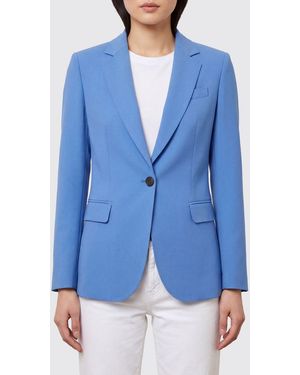Alberto Biani Cropped Slim Fit Single-Breasted Blazer With Classic Lapels - Blue