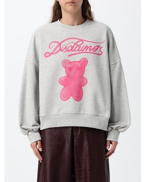 DISCLAIMER Sudadera Relajada De Algodón Con Cuello Redondo Y Estampado De Oso - Gris