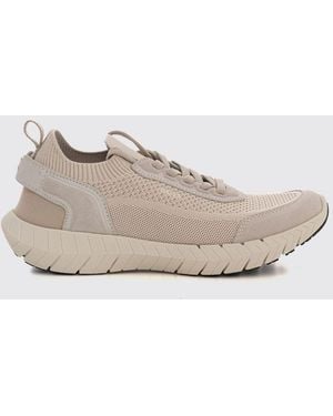 BOSS Motion Sneakers Aus Strick Und Wildleder Mit Gummisohle - Natur