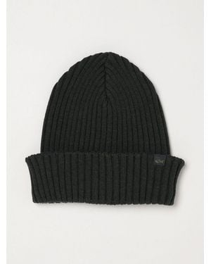 Paul & Shark Paul &Amp Shark Solid Color Pure Wool Beanie Hat - Black
