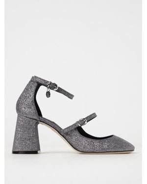 MSGM Court Shoes In Glittery Fabric - White