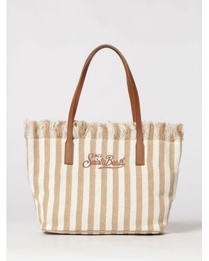 MC2 Saint Barth Cotton Bag With Embroidered Logo - Natural