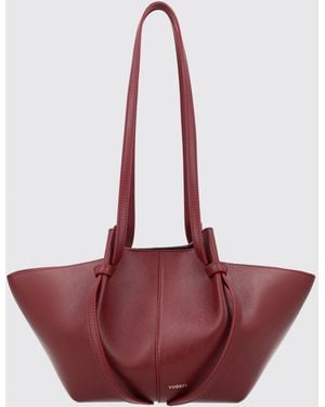 Yuzefi Mochi Flared Smooth Leather Shoulder Bag - Pink