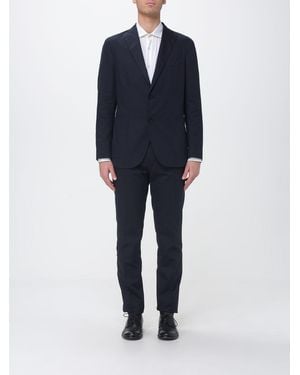 Boglioli Single Breasted Cotton Blend Suit - Blue