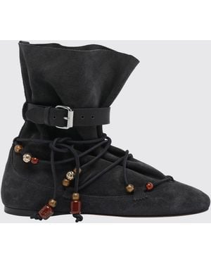 Isabel Marant Letiz Suede Ankle Boots With Appliqués - Black