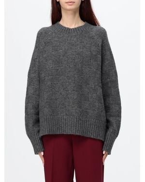 Allude Cashmere And Silk Crewneck Jumper With Dropped Shoulders - Grey