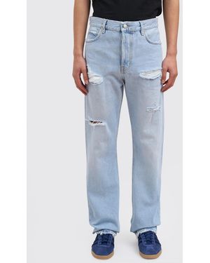 Haikure Cotton Denim Straight Jeans - Blue