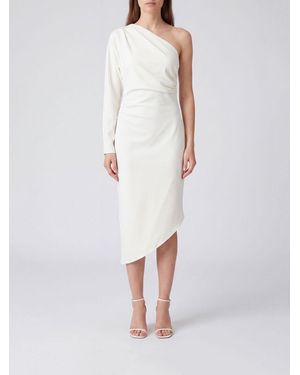 FEDERICA TOSI One-Shoulder Asymmetric Sheath Midi Dress - White