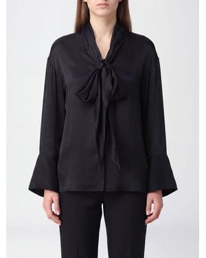 Balmain Slim Fit Seidenbluse Mit Schluppenkragen - Blau