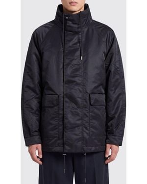 sunflower Short Nylon Parka With A High Neck And Utility Patch Pockets - Blue