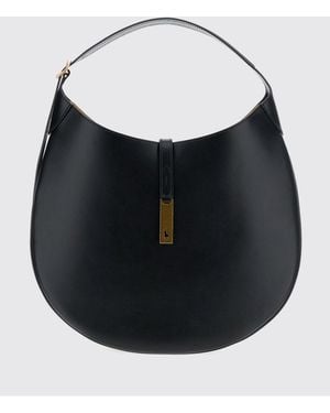 Polo Ralph Lauren Smooth Cowhide Leather Shoulder Bag With Adjustable Handle - Black