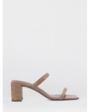 BY FAR Tanya Croc Print Leather Sandals - White