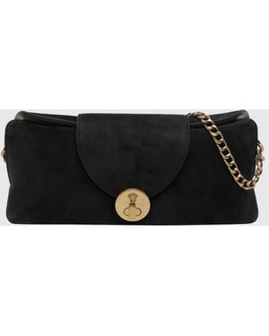 Versace Vivian Suede Shoulder Bag With Medusa Logo - Black
