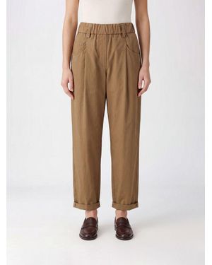 Brunello Cucinelli Cotton Pants - Natural