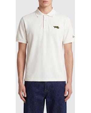 KENZO Logo Patch Short-Sleeved Cotton Polo Shirt - White