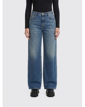 7 For All Mankind Wide Leg Stretch Denim Jeans - Blue