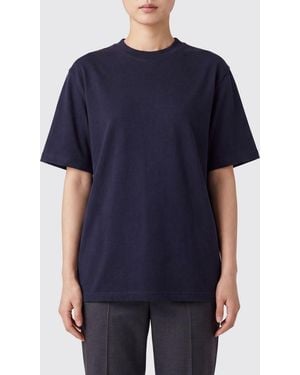 Phoebe Philo T-Shirt Aus Bio-Baumwolle Mit Rundhalsausschnitt Und Überschnittenen Schultern - Blau