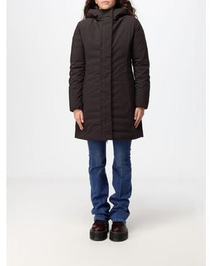 Save The Duck Leyla Slim Knee-Length Puffer Jacket With Hood - Black