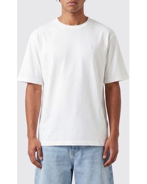 Vision Of Super Crewneck Cotton T-Shirt With Tone-On-Tone Logo - White