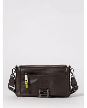 Fendi Flux Messenger Calfskin Leather Bag - Grey