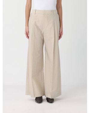 Brunello Cucinelli Cotton Poplin Wide Leg Trousers - Natural
