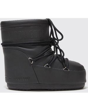 Moon Boot Icon Two-Tone Ankle Snow Boots With Adjustable Laces - Black