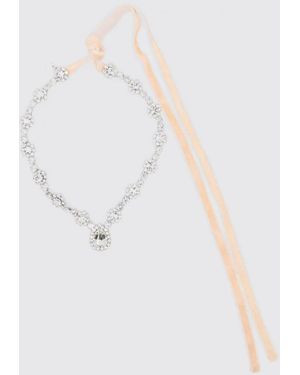 N°21 Brass Necklace With Set Rhinestones - White