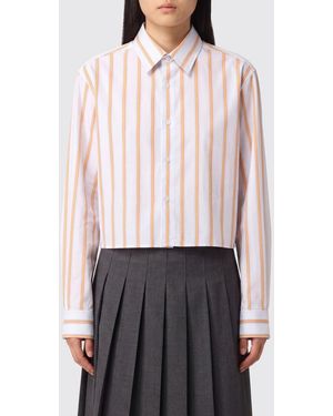 JW Anderson Striped Cotton Shirt With Classic Collar - White