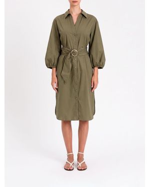 Twinset Stretch Cotton Shirt Dress - Green