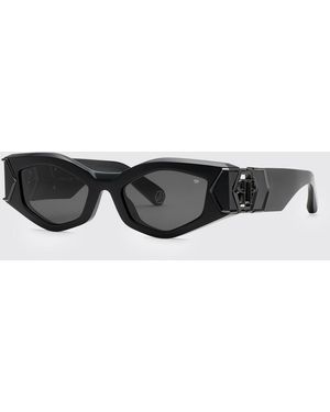 Philipp Plein Hera Oval Cat-Eye Sunglasses - White