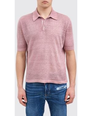 Avant Toi Linen And Cotton Polo Shirt - Red