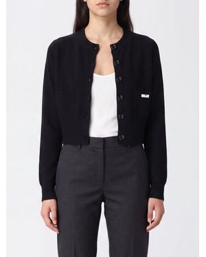 Elisabetta Franchi Cropped Wool And Cashmere Blend Cardigan - Blue