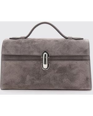 SAVETTE Bolso De Mano Mini Symmetry En Piel De Becerro Vuelta - Gris