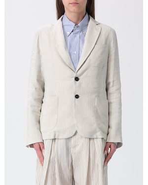 Barena Single-Breasted Linen Blend Blazer - Gray