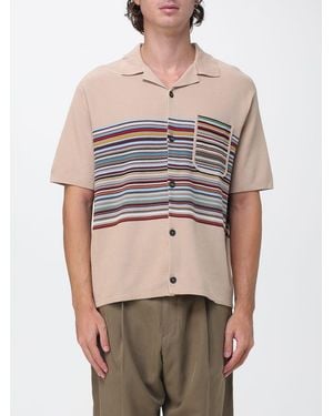 Paul Smith Kurzärmeliger Baumwoll-Cardigan Von Mit Kuba-Kragen - Natur